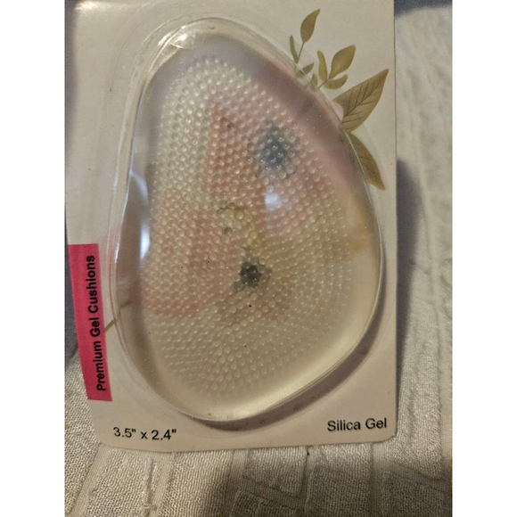 Women's Uniware Gel Cushions Shoe Inserts Pads 3.5"x2.4" Invisible - Picture 3 of 4